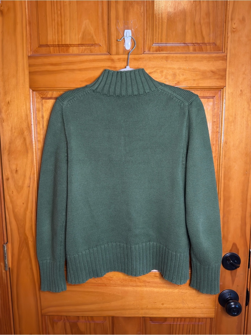 J. Crew 100% Cotton Ribbed Turtleneck Sweater size Medium Spring Green - Picture 5 of 7